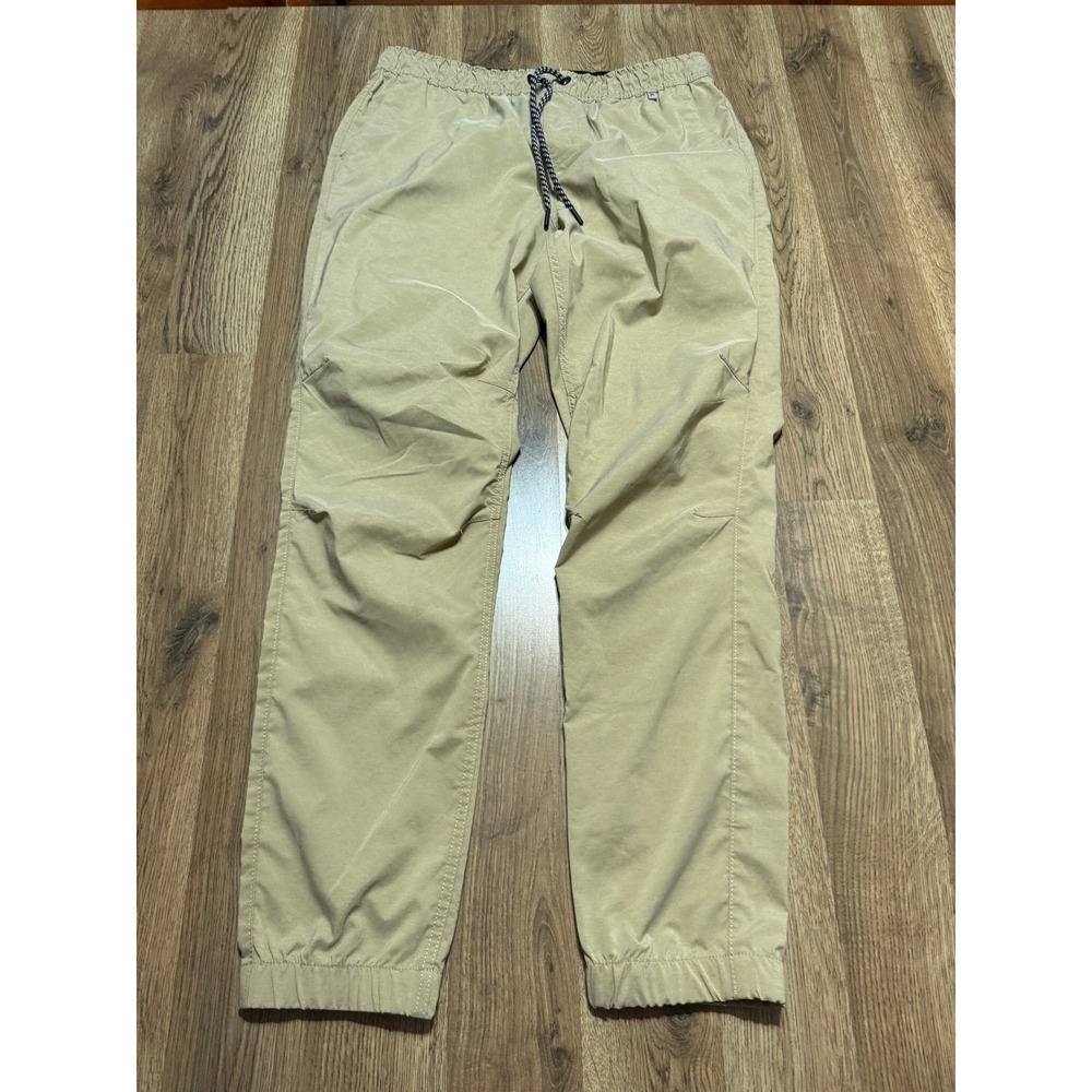 Hurley Pants Mens Size Large Tan Khaki Elastic Waist Drawstring Stretch Jogger